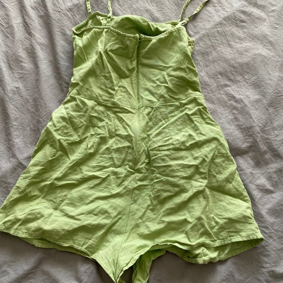 Green Cotton/Linen Jumpsuit (with cut out) - Picture 2 of 5